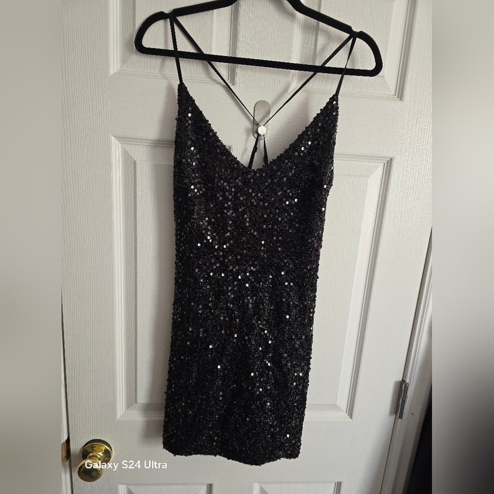 Womans sexy black dress